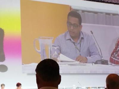 President Gaurav Sharma on screen